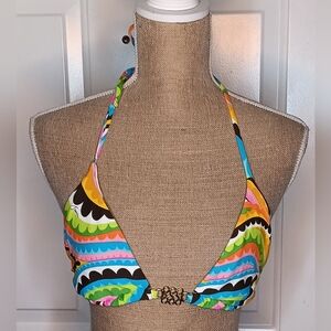 Trina Turk Multicolor Halter Bikini Top Size M